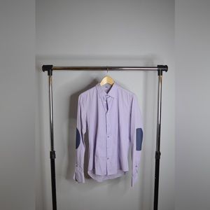 Long Sleeve Purple Button Down w/ Elbow Patches Size S
